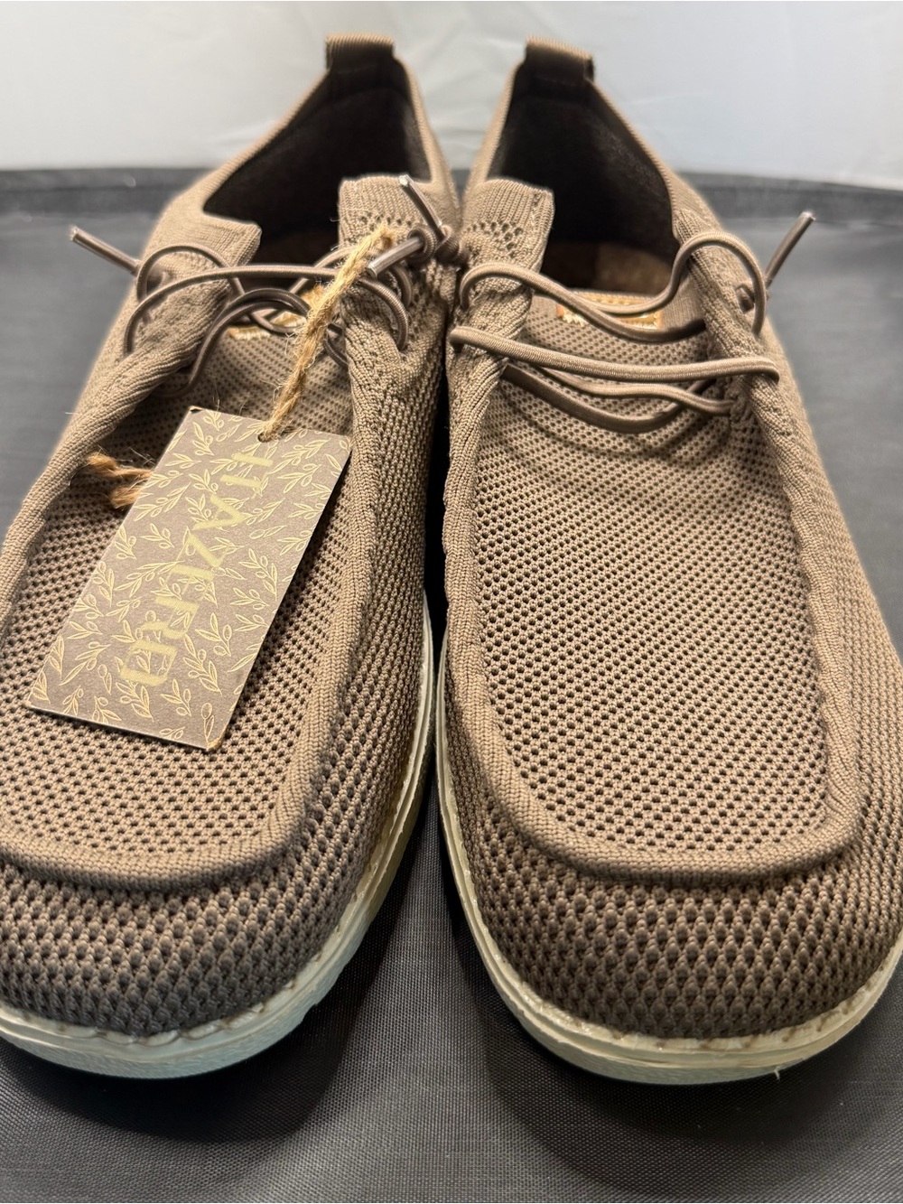 NWT ITAZERO Men's Khaki Knit Slip-On mesh Loafers boat shoes Shoes Size 11W